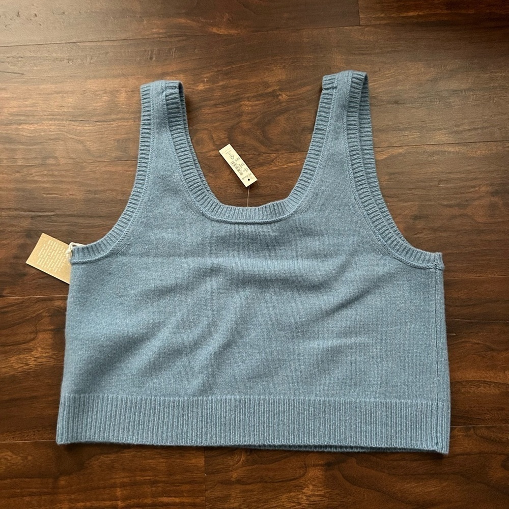 NWT Madewell x Donni (Re)sourced Cashmere Merino Sweater Tank 
Tranquil Ocean XL - Picture 11 of 11